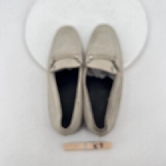 Tod's Women Size EU 38.5 US 8.5 Light Grey Suede Penny Loafer Low Heel Shoes - Picture 11 of 13